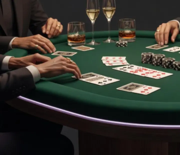 Mobilny stół pokerowy przygotowany na ekskluzywną prywatną imprezę